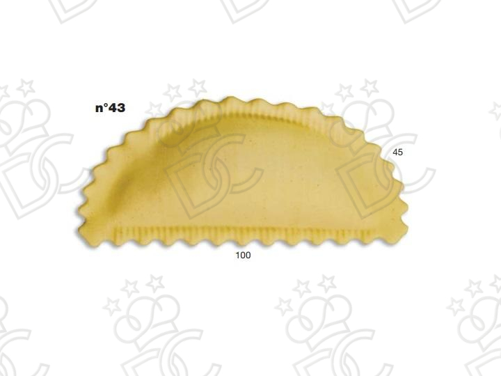 Stampo ravioli N° 43 - Dim. mm 100x45 -  Peso gr 36