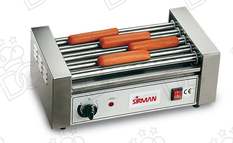Cuiseur à saucisses 5 rouleaux en acier inoxydable