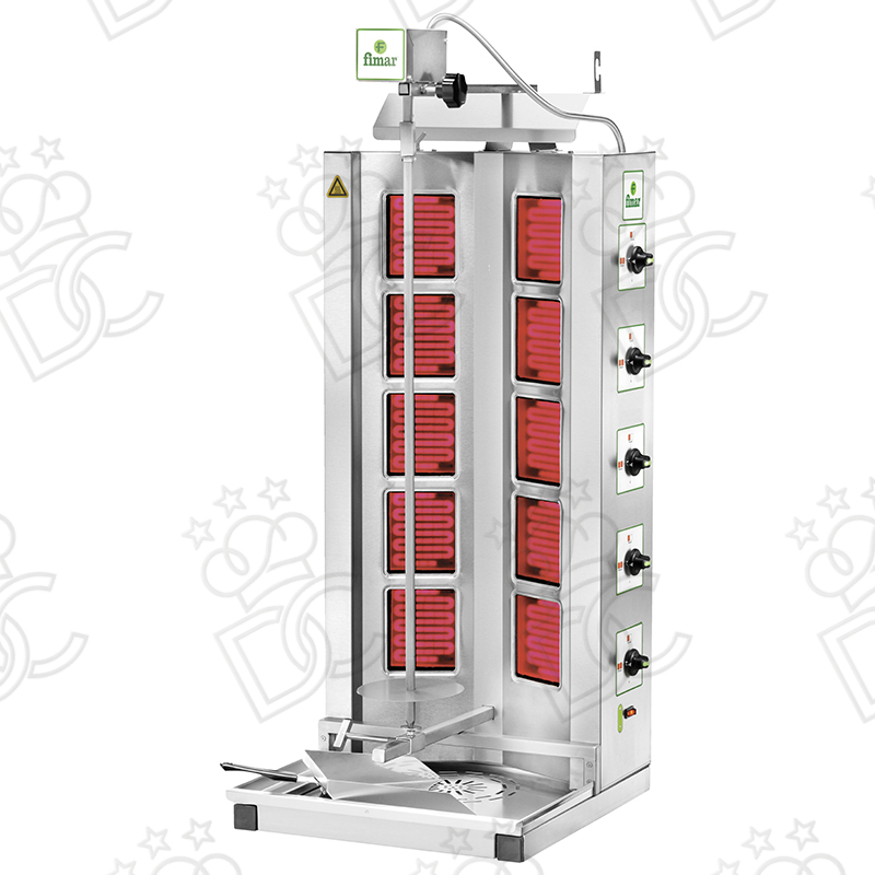 Electric gyros for kebab, capacity 50/85 Kg - 10 heating elements