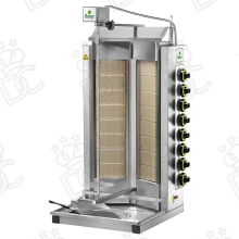 Gas gyros for kebab, capacity 50/80 Kg - 10 burners