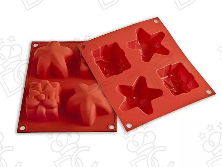 Stampo in silicone alimentare Happy Christmas mm 50X60x34 h