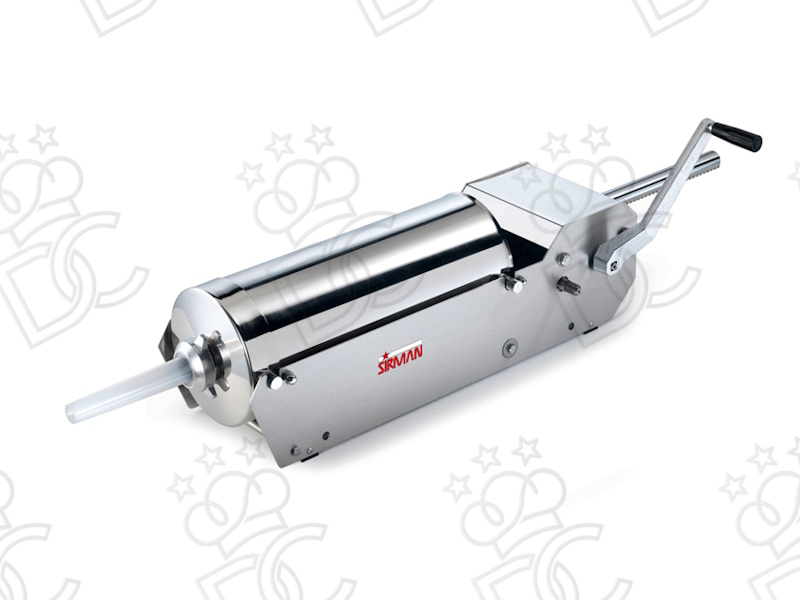 Manual horizontal sausage stuffer - 16 L capacity - gear movement on 4 plastic bushings