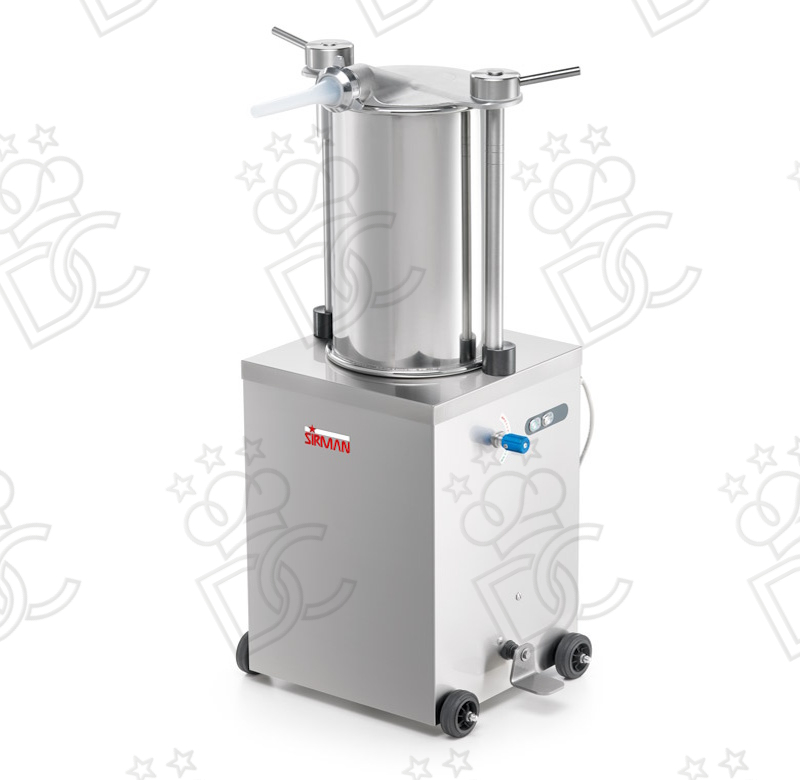Vertical hydraulic sausage stuffer - 25 lt capacity - single phase
