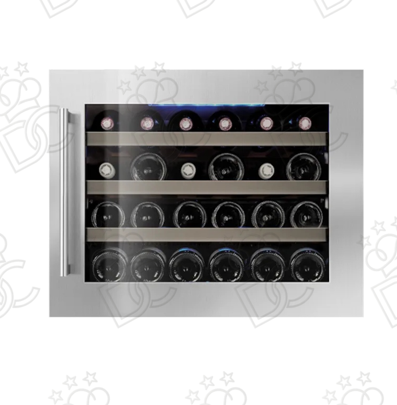Refrigerated wine cooler - 22 bottles - stainless steel