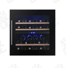 Refrigerated wine cooler - 28 bottles (12+16) - stainless steel