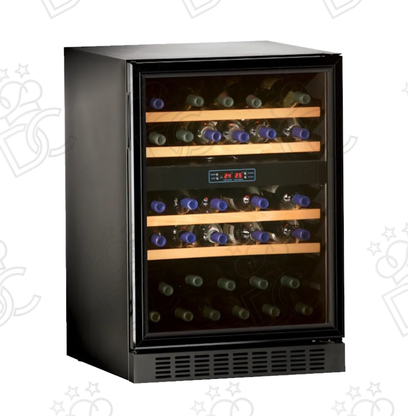 Refrigerated wine cellar - 45 bottles (16+29) - black