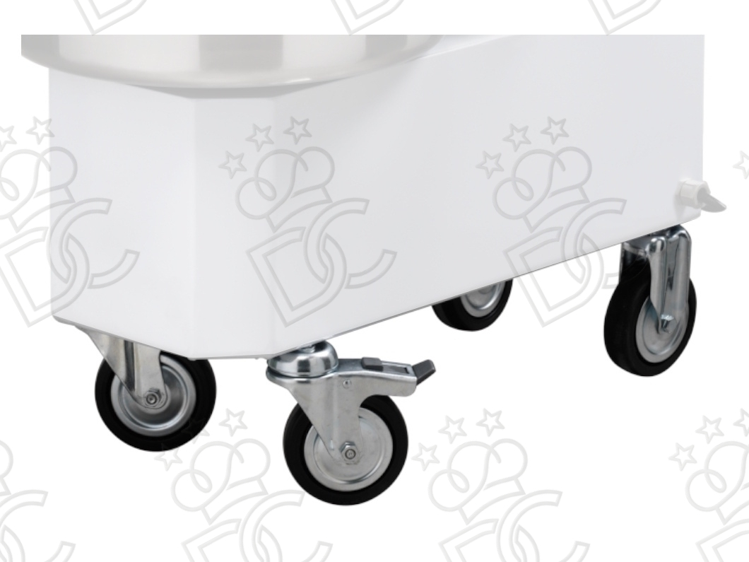 Wheel kit for moving the dough mixer
