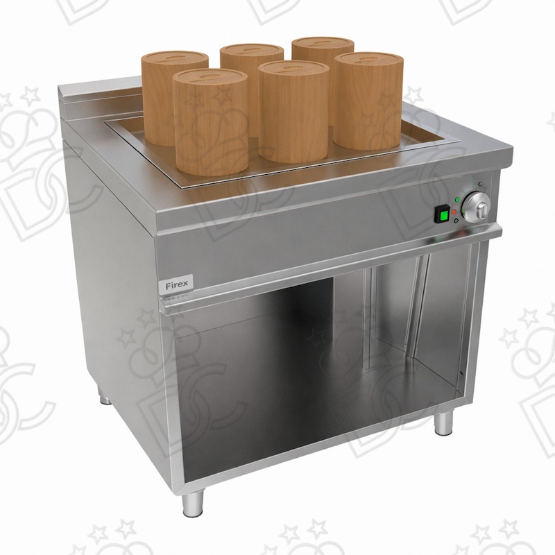 Dim Sum electric steamer - 6 stations NG 2/1- tank capacity 55 lt - kW 14