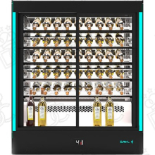 Refrigerated display cases with straight glass