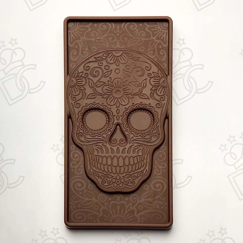 Moule pour tablettes en chocolat CALACA (CRÂNE) - 3 empreintes mm 154x77x9 h