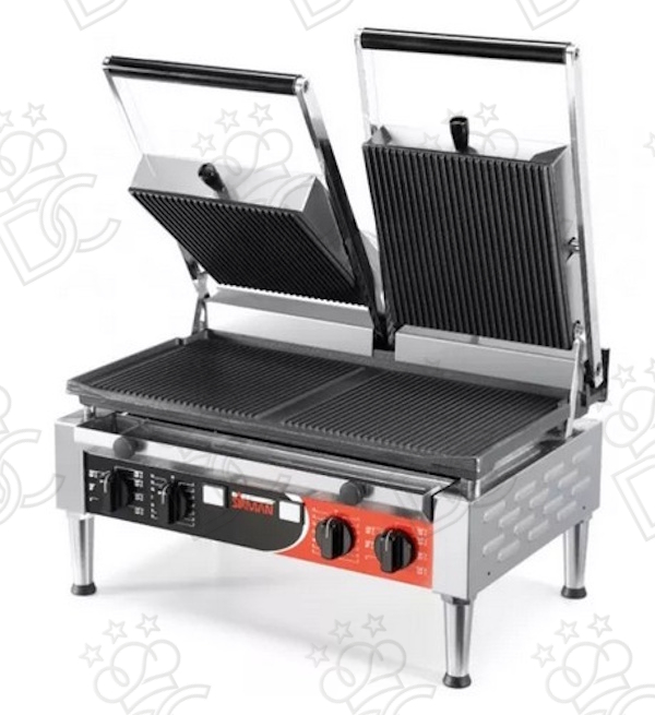 Double contact grill model PD POWER - ribbed plates - ribbed lids
