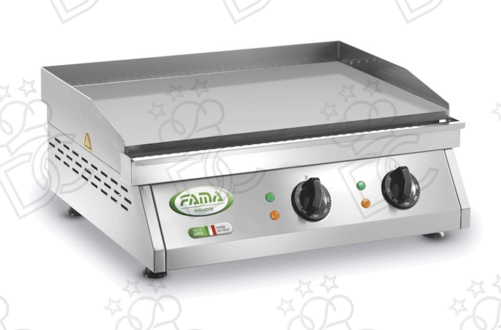 Medium steel tabletop Fry-Top - smooth surface - 60x50 cm