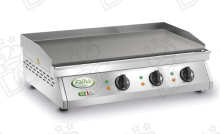 Fry-Top de grande table en acier - surface lisse - 90x60 cm