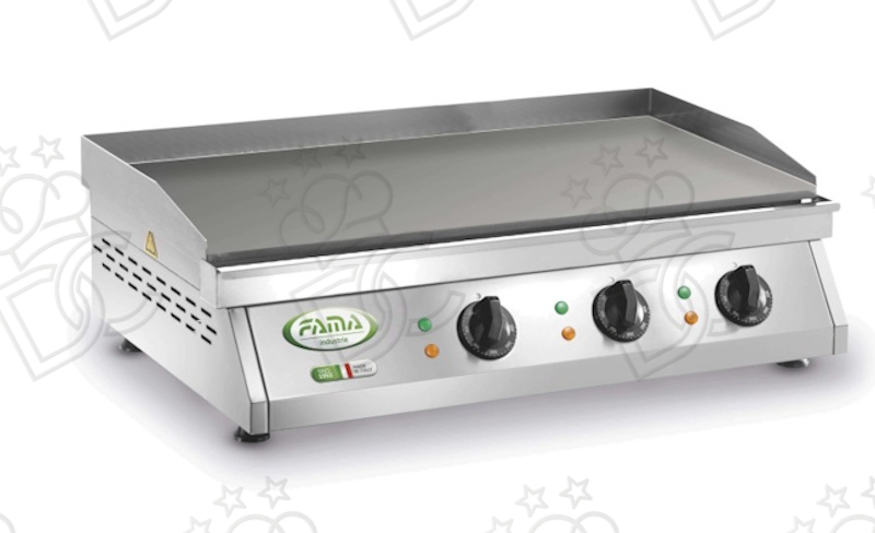 Maxi steel tabletop Fry-Top - smooth surface - 90x60 cm