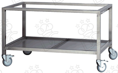 Supporto aperto su ruote in Acciaio Inox per modelli 4MR e 8MR