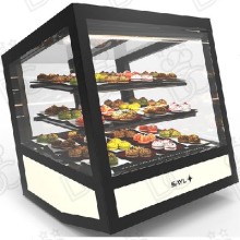 Squared and angled refrigerated display cases