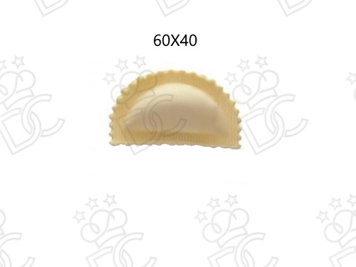 Trafila in bronzo per ravioli mezza luna zigrinata mm 60x40