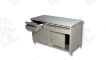 Closet table with inline chest of drawers on closed compartment - WITHOUT RISER