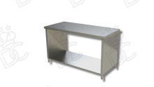 Tables de travail en acier inox AISI304 - SANS DOSSIER - Sur côtés fermés et une ou deux étagères - ENTREZ POUR DÉCOUVRIR TOUTES LES OPTIONS DISPONIBLES