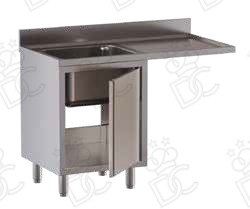 Lavatoio 1 vasca su armadio 1 porta battente + gocciolatoio dx e vano lavastoviglie