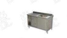 Lavatoio 1 vasca + gocciolatoio sx su armadio con porte scorrevoli