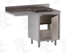 Lavatoio 1 vasca su armadio 1 porta battente + gocciolatoio sx e vano lavastoviglie
