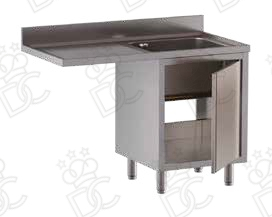 Lavatoio 1 vasca su armadio 1 porta battente + gocciolatoio sx e vano lavastoviglie