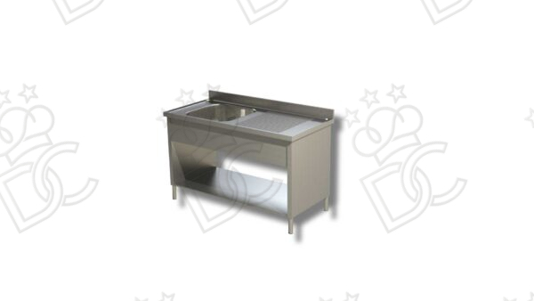 Lavatoio su fianchi 1 vasca + gocciolatoio dx con ripiano