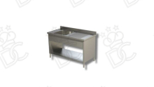 Lavatoio su fianchi 1 vasca + gocciolatoio dx con ripiano