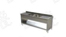 Lavatoio su fianchi 2 vasche + gocciolatoi dx e sx con ripiano
