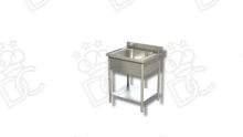 Lavatoio su gambe tonde 1 vasca con ripiano