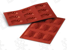 Moule en silicone alimentaire pour N°9 Madeleines mm 68x45x17h