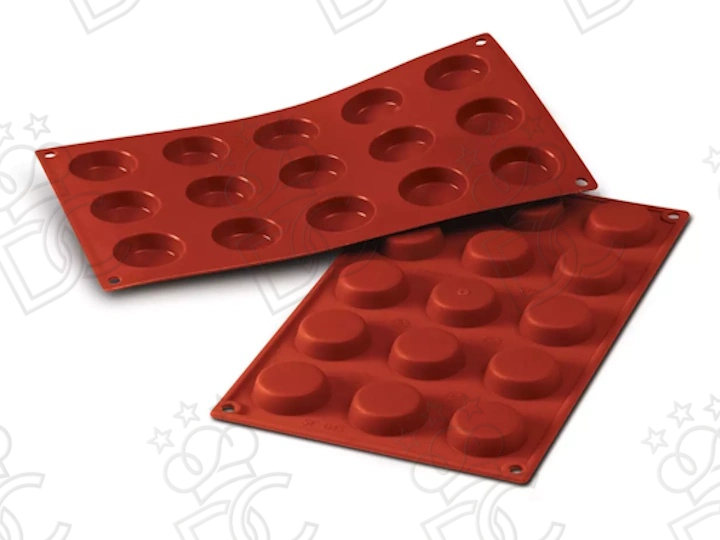Food-grade silicone mold for N°15 Flan mm Ø40 x 13 h