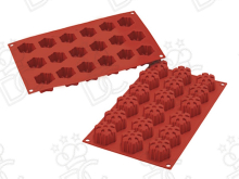 Stampo in silicone alimentare per N°18 Fiocchi di Neve mm Ø40x 22h