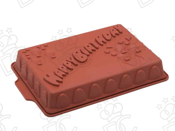 Tortiera in silicone alimentare per Torta Happy Birthday mm 330x220x50h