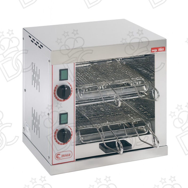 Toaster with 4 clamps, quartz thermal heating element
