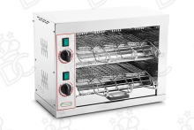 Toaster with 6 clamps, quartz thermal heating element