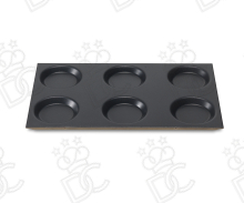 Plaque GN 1/1 en aluminium pour 6 omelettes ø mm 120