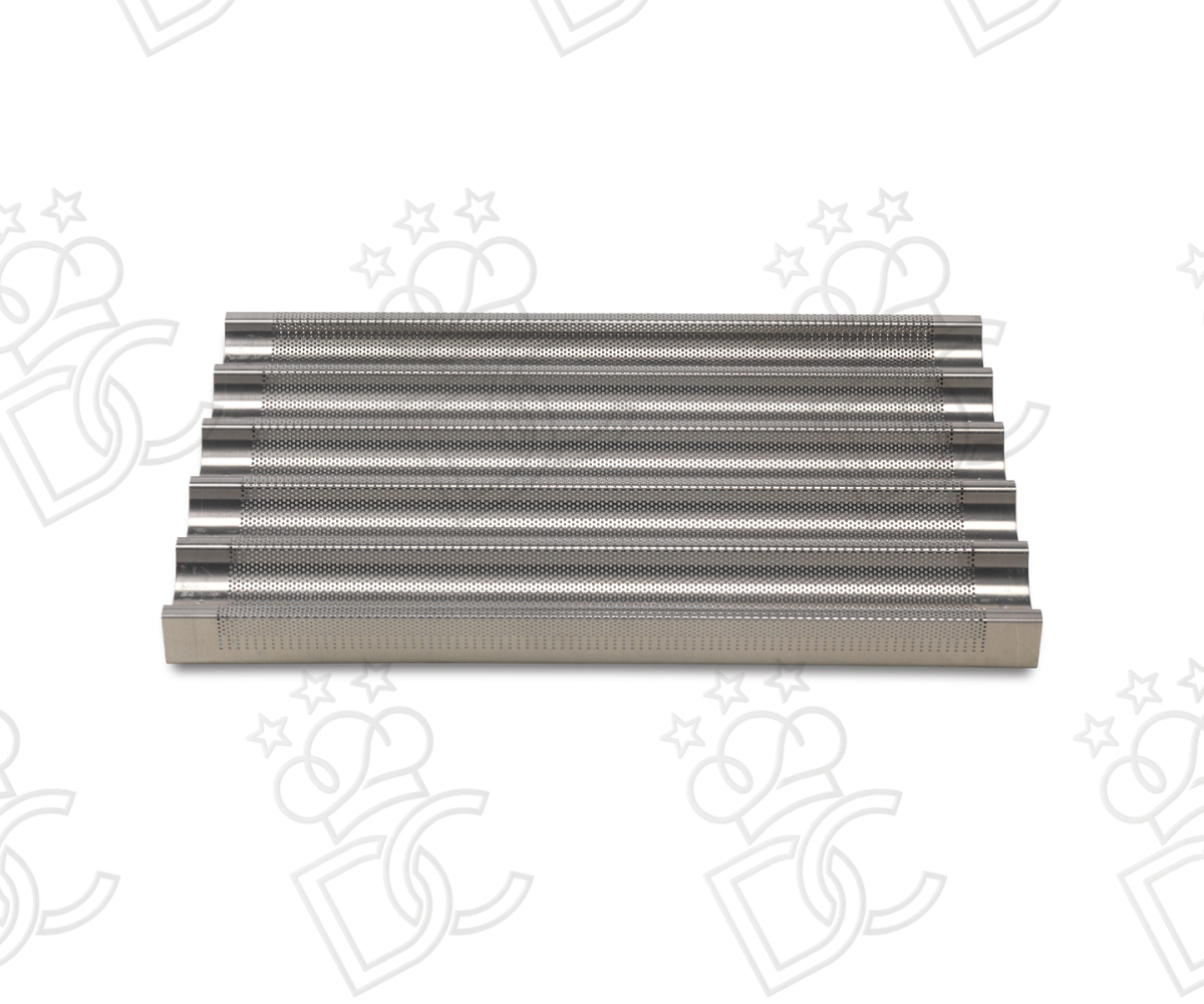 Teglia baguette forata a 5 canali h38 - EN 60x40