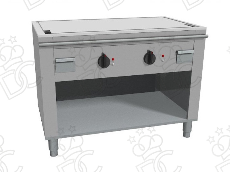 Teppanyaki elettrico con due zone di cottura - su vano aperto - profondità 70