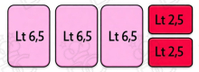 Bacs pour Comedi - n. 3 de 6,5 l + n. 2 de 2,5 l