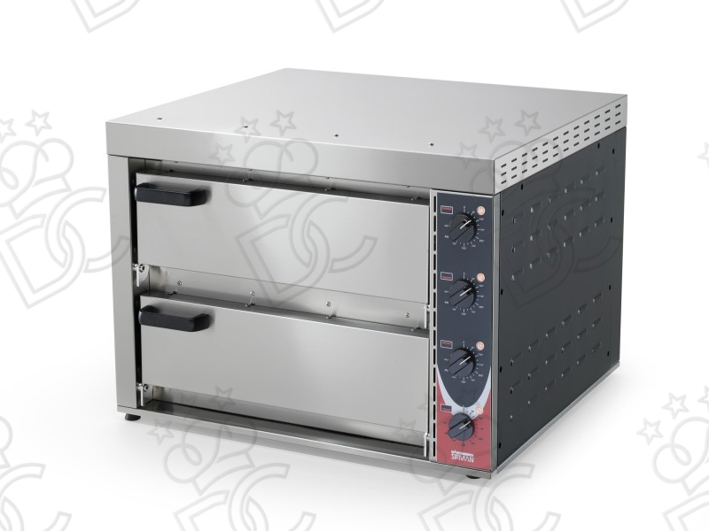 Forno pizza elettrico da banco Vulcano - 2 camere di cottura - 230V