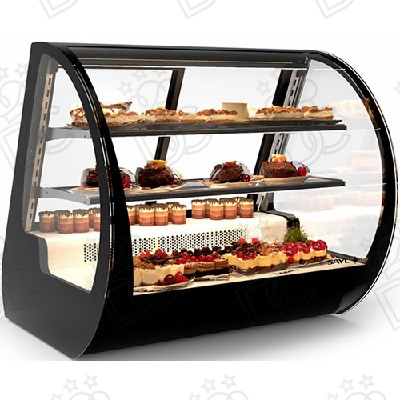 Countertop refrigerated display case with 2 shelves "A VELA"