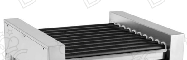 Hot dog roller grill with 8 Teflon-coated rollers