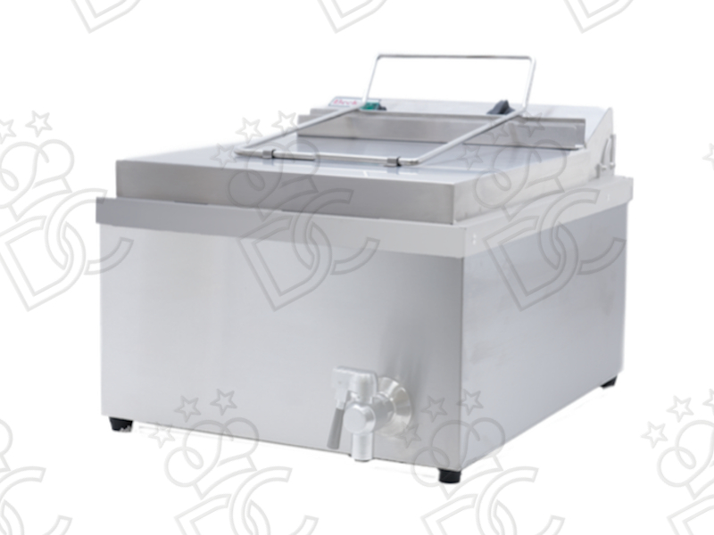 Friggitrice elettrica per pasticceria - capacità   11 lt - con rubinetto scarico olio