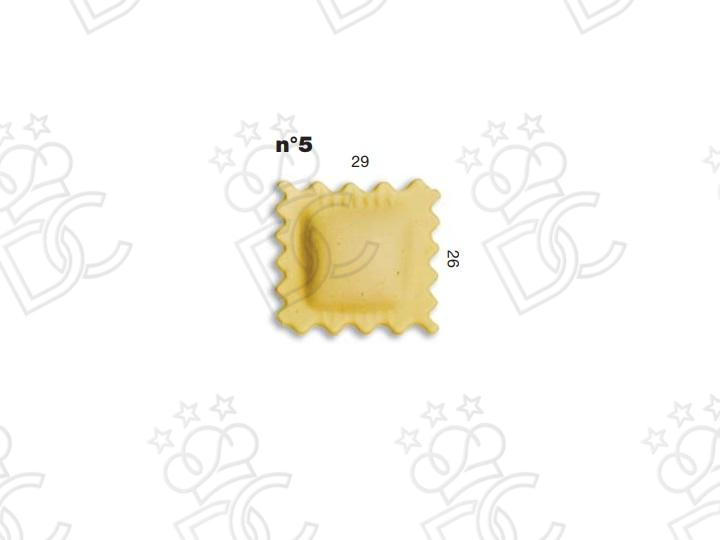 Stampo ravioli N° 5 - Dim. mm 29x26 -  Peso gr 2,8