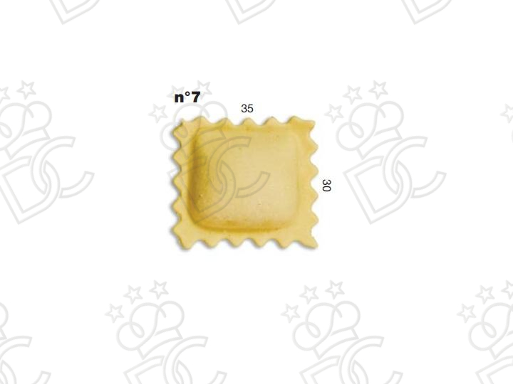 Stampo ravioli N° 7 - Dim. mm 35x30 -  Peso gr 5