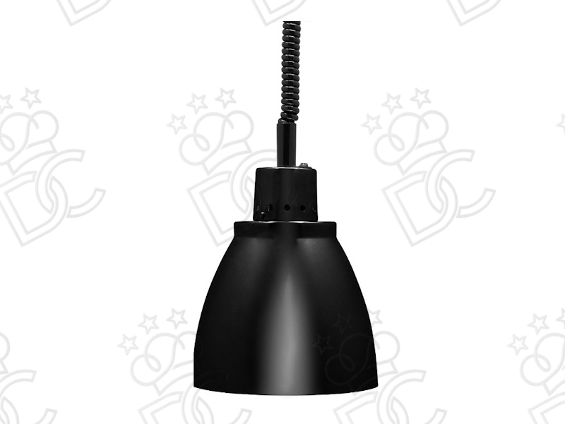 Lampada riscaldante ad infrarosso in alluminio anodizzato nero opaco - luce rossa