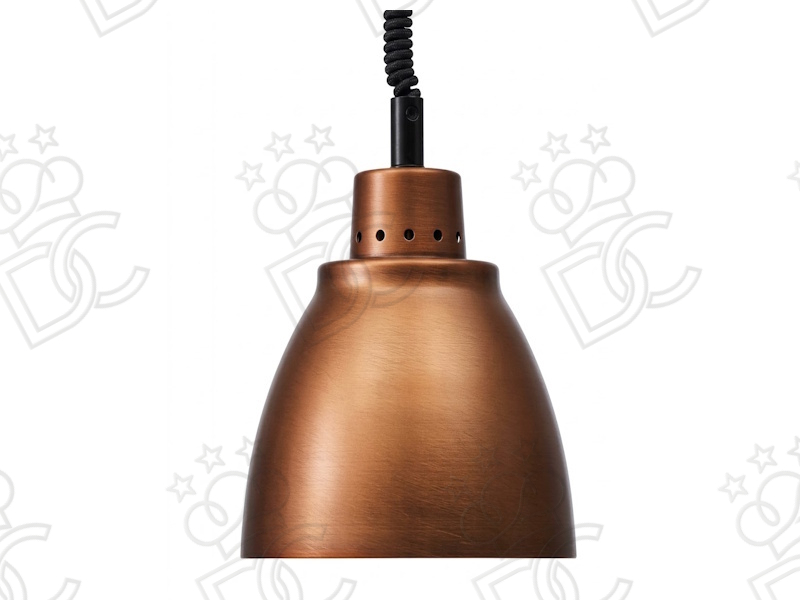 Lampada riscaldante ad infrarosso in alluminio anodizzato rame opaco- luce rossa