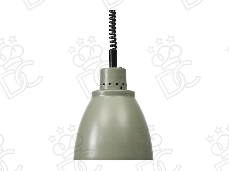 Lampada riscaldante ad infrarosso in alluminio verniciato semilucido grigio cemento - luce rossa
